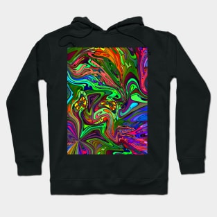 Converging Colorful Swirls Psychedelic Pattern Hoodie